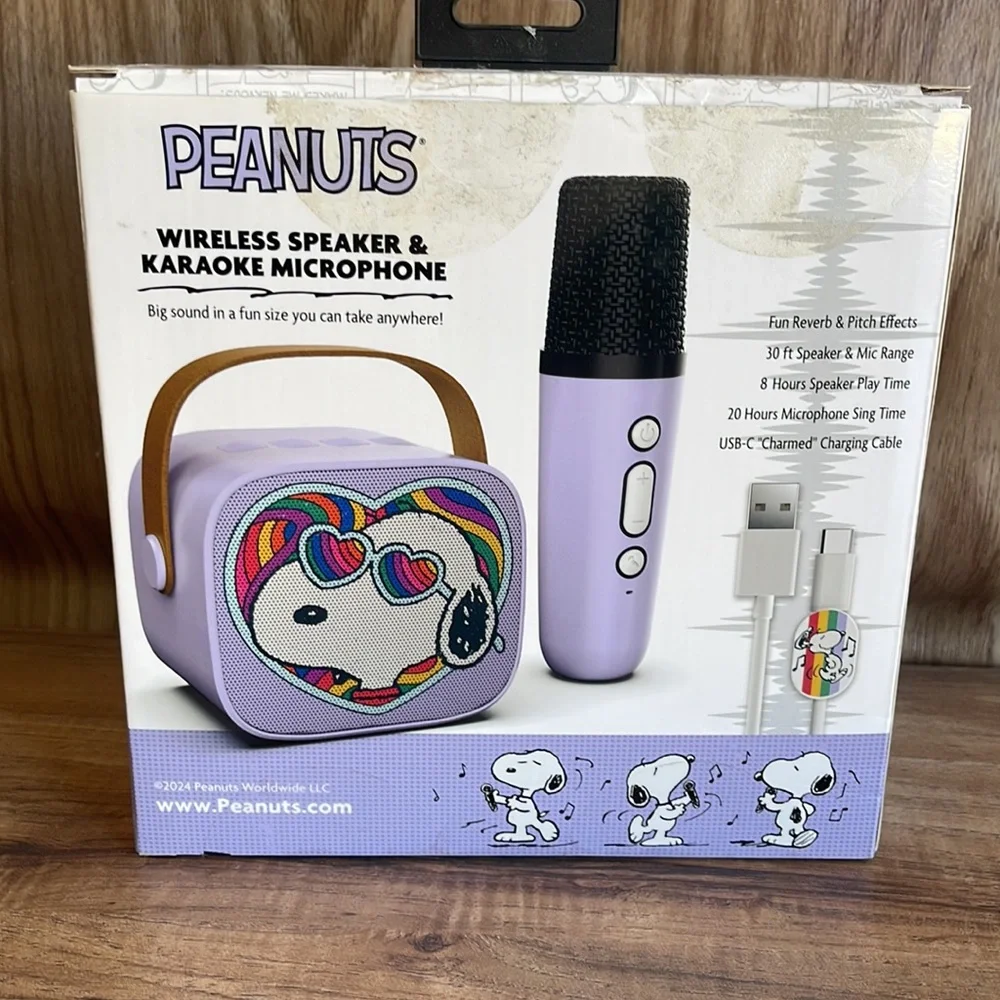 New mini Peanuts Wireless Speaker & Karaoke Microphone - Black